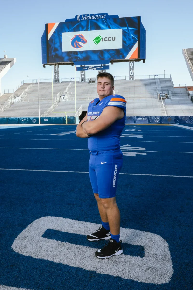 Kage Casey, the left tackle for Boise State Broncos.