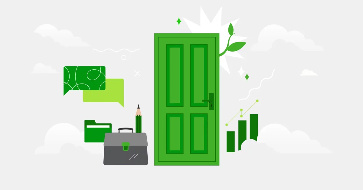 A green door that symbolizes the opportunity when someone wants to apply at ICCU.